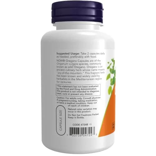 NOW Foods Oregano 450 mg Veggie Capsules | 100 Count, Free Radical Scavenger thumbnail 3