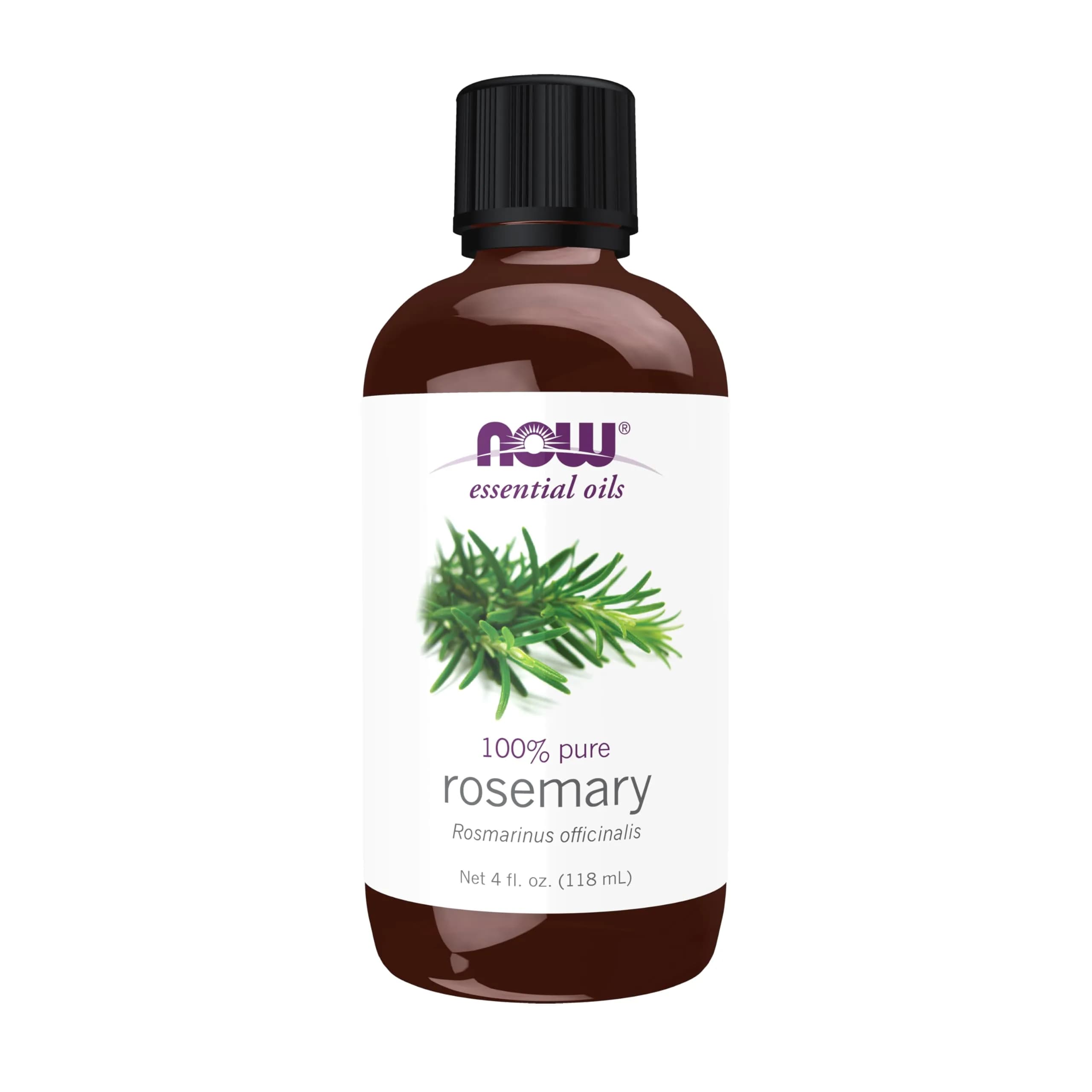 NOW Foods Rosemary Essential Oil 29.57ml (1 fl. oz) | Steam Distilled, Undiluted, Uplifting Aroma — Pale Yellow