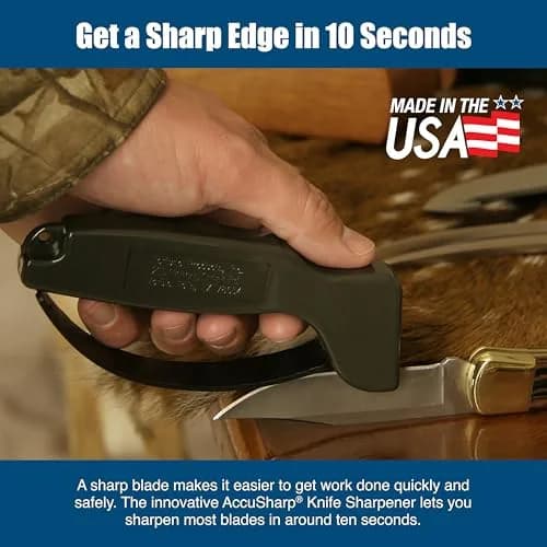 AccuSharp OD Green Knife Sharpener | Restores & Hones Straight & Serrated Knives thumbnail 5