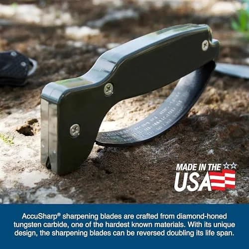 AccuSharp OD Green Knife Sharpener | Restores & Hones Straight & Serrated Knives thumbnail 7