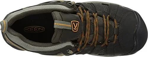 KEEN Voyageur Low Height Breathable Hiking Shoes, Black Olive/Inca Gold, 9 US | Water-Resistant Leather & Mesh thumbnail 3