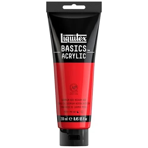 Liquitex BASICS Acrylic Paint Cadmium Red Medium Hue 118ml (4 oz) | ASTM D4236 Certified - main product image