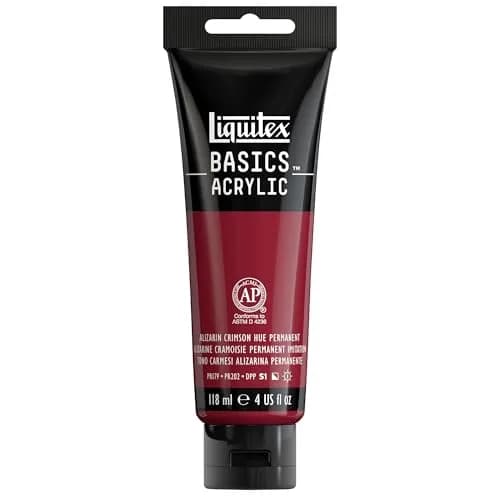 Liquitex Basics Acrylic Paint, Alizarin Crimson Hue, 118ml (4-oz) Tube | Non-Toxic Art Paint for Beginners - main product image