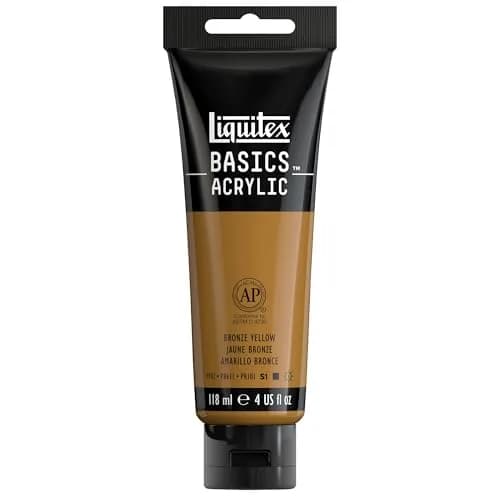 Liquitex BASICS Acrylic Paint Bronze Yellow 118ml (4 oz) | Artist Grade Paint for Beginners - main product image