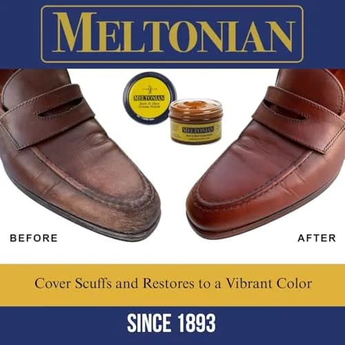 Meltonian Cream Shoe Polish - Leather & Boot Polish, Oil-Based with Beeswax, 1.7oz | Restores & Protects, 60+ Colors, Brown thumbnail 3