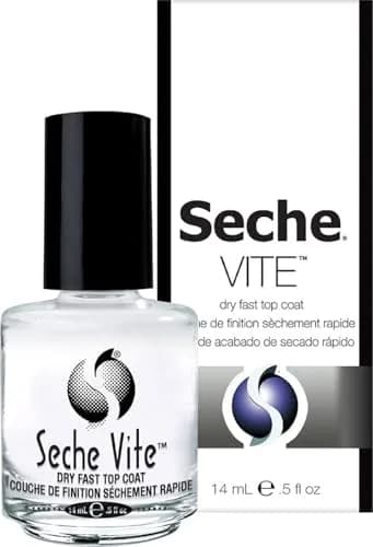 Seche Vite Dry Fast Top Coat for Nail Polish & Manicure 28ml (0.952 Fl Oz) | Quick Dry Formula for Glossy Finish — Dry Fast Top Coat / 0.5 Fl Oz