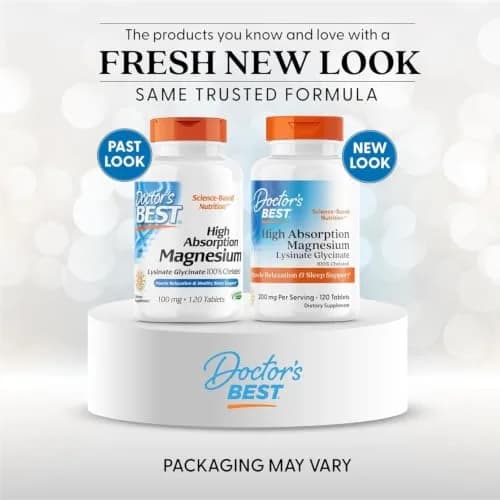 Doctor's Best High Absorption Magnesium Glycinate Lysinate Supplement 200mg 120 Count Tablets | Sleep Support & Muscle Relaxation thumbnail 2