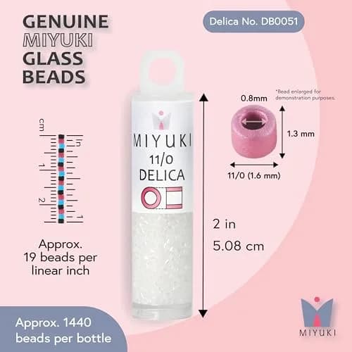 Miyuki Delica Seed Beads Size 11/0 | Japanese Glass Beads for Intricate Jewelry & Embroidery thumbnail 3