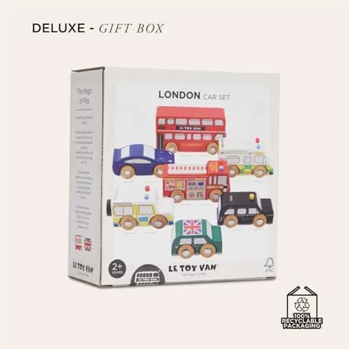 Le Toy Van London Car Set Premium Wooden Toys for Kids Ages 3 Years & Up (TV267), 7-pk | London-Themed Wooden Vehicles thumbnail 6