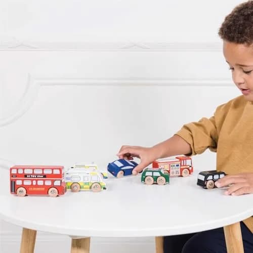 Le Toy Van London Car Set Premium Wooden Toys for Kids Ages 3 Years & Up (TV267), 7-pk | London-Themed Wooden Vehicles thumbnail 4