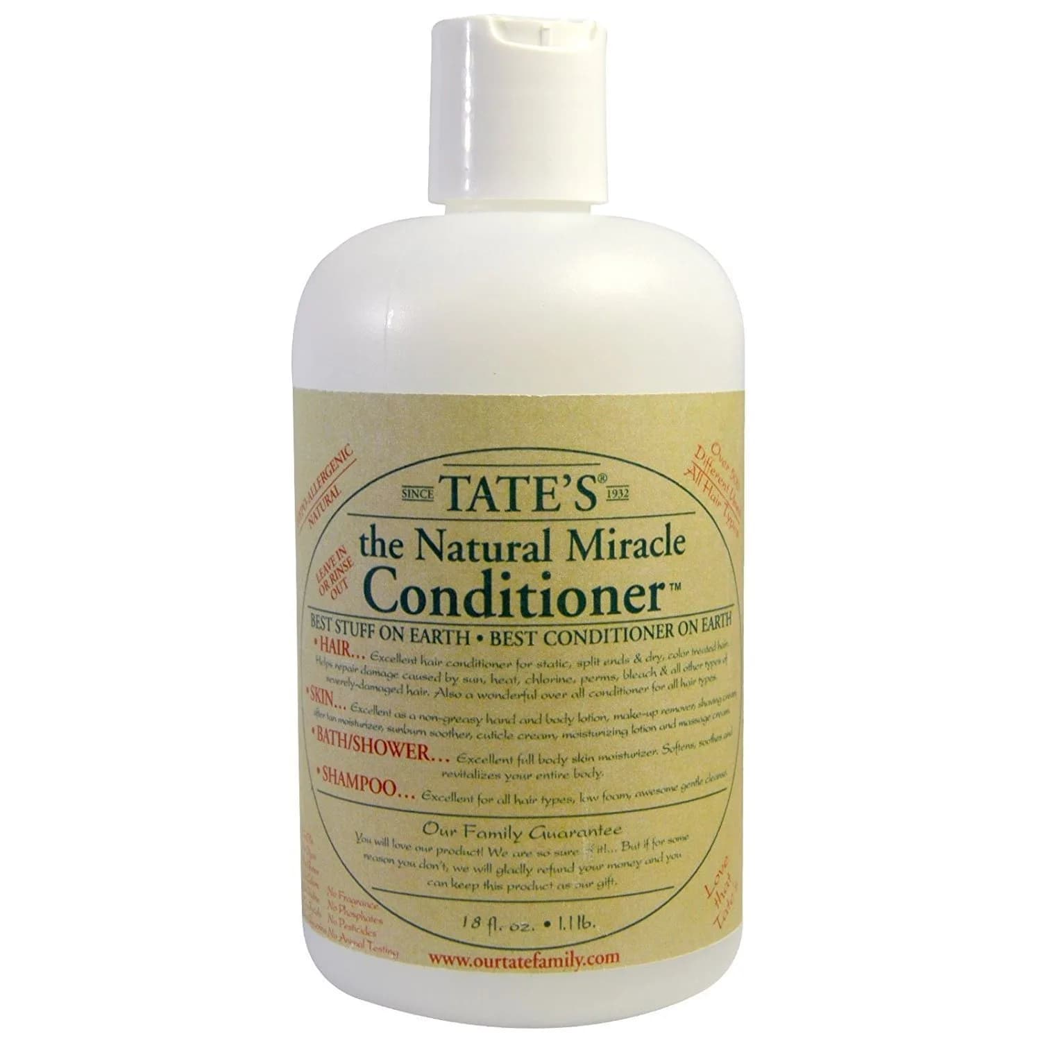Tate's Natural Miracle Conditioner 532ml (18 fl oz) | Organic Formula for All Hair Types & Skin - main product image