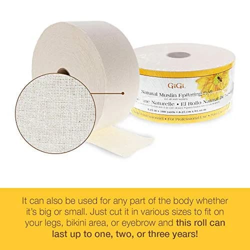 GIGI Bleached Muslin Epilating Roll Waxing Strips 3.25in x 100Yards | Precise, Soft & Hygienic Hair Removal thumbnail 6