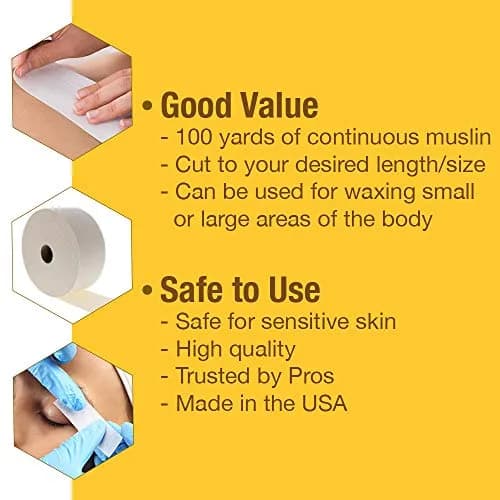 GIGI Bleached Muslin Epilating Roll Waxing Strips 3.25in x 100Yards | Precise, Soft & Hygienic Hair Removal thumbnail 3