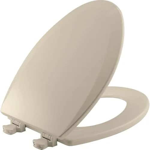 Bemis 1500EC 146 Almond Elongated Molded Wood Toilet Seat with Easy-Clean & Change Hinge | Durable, Easy Clean, Almond Finish thumbnail 1