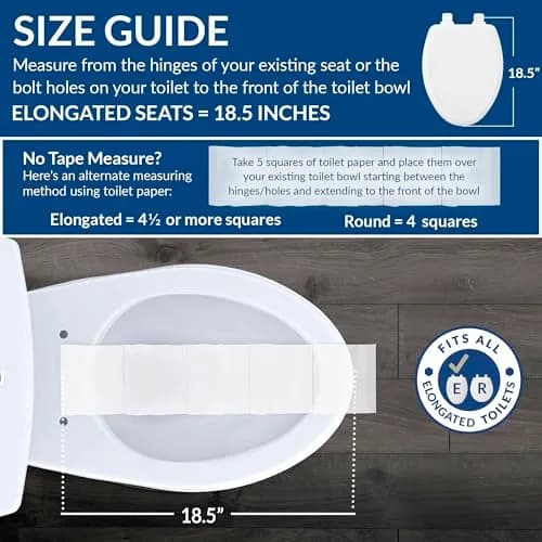 Bemis 1500EC 146 Almond Elongated Molded Wood Toilet Seat with Easy-Clean & Change Hinge | Durable, Easy Clean, Almond Finish thumbnail 6
