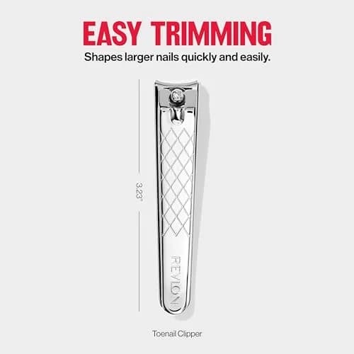 Revlon Toenail Clipper With File, Alloy Steel Curved Blade, Silver (1 Count) thumbnail 4