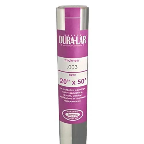 Grafix Dura-Lar Film, Ultra Clear Glossy, 20 in x 50 ft (610 cm x 15.24 m) Roll | Acid-Free Archival Polyester for Art & Crafts thumbnail 1