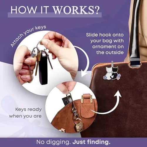 Finders Key Purse Two Kitties Key Finder | Stylish & Multifunctional (One Size) thumbnail 6