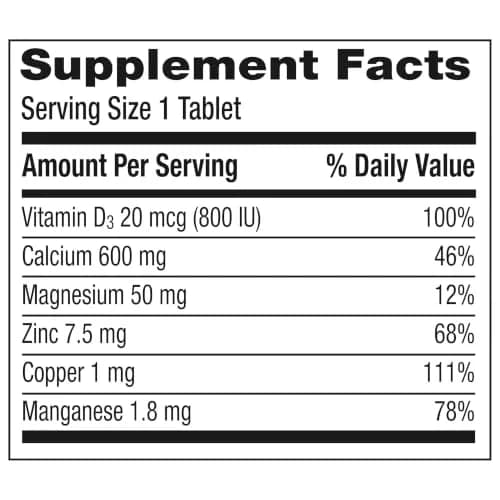 Caltrate 600 Plus D3 Plus Minerals Calcium and Vitamin D Supplement Tablets 120 Count | Bone Health and Mineral Supplement for Adults thumbnail 8