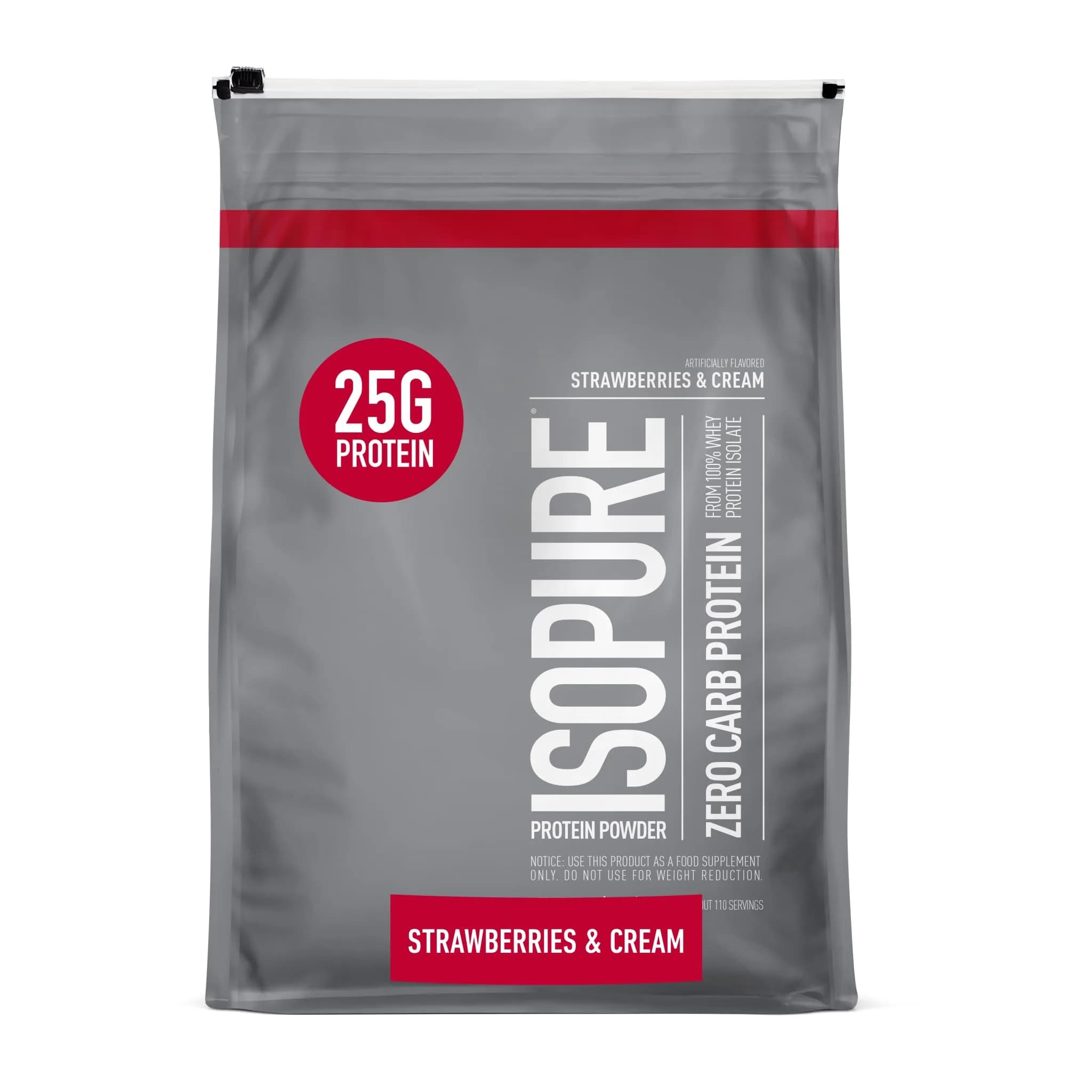 Isopure Zero Carb 100% Pure Whey Isolate Protein Powder Strawberries & Cream 7.5lb | 25g Protein, Gluten Free - main product image