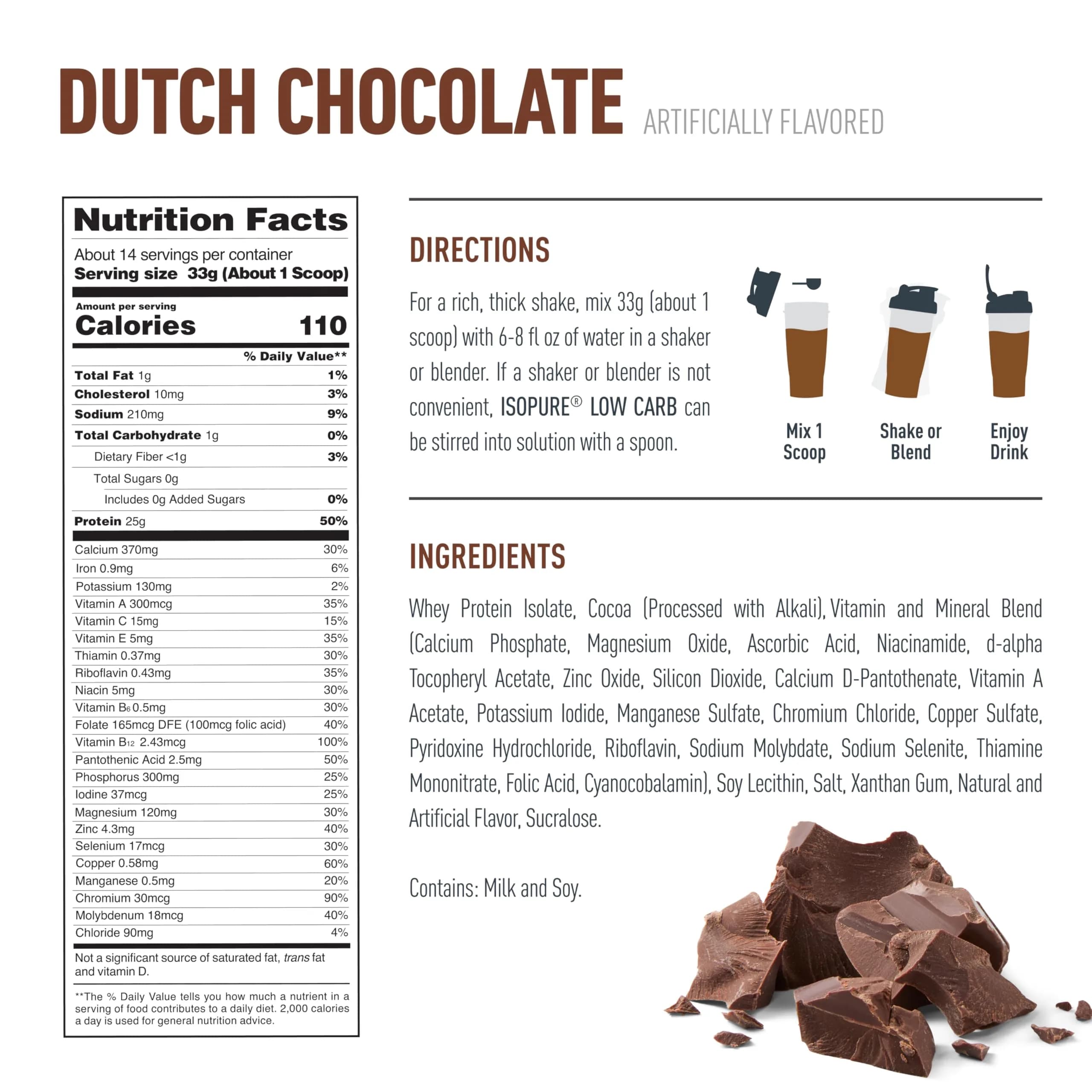 Isopure Low Carb Whey Protein Isolate Powder, Dutch Chocolate, 7.5 Lb (3.4 Kg) | 25g Protein Per Serving - view 7