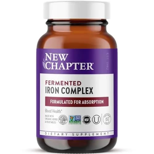 New Chapter Fermented Iron Complex, 60 Count | Whole-Food Fermented Iron for Absorption & Blood Support thumbnail 1
