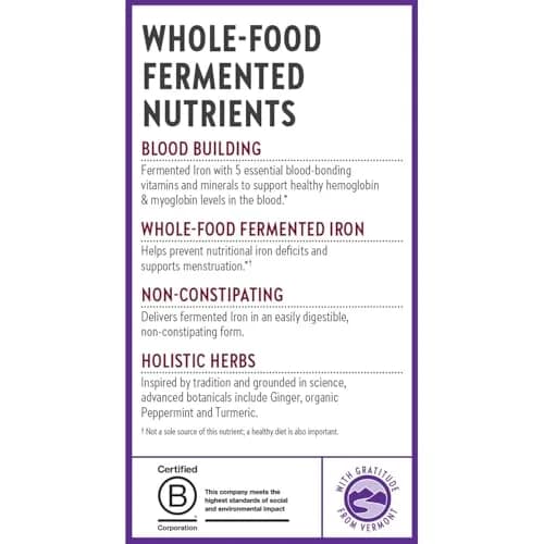 New Chapter Fermented Iron Complex, 60 Count | Whole-Food Fermented Iron for Absorption & Blood Support thumbnail 8