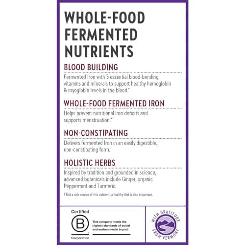New Chapter Fermented Iron Complex, 60 Count | Whole-Food Fermented Iron for Absorption & Blood Support thumbnail 9