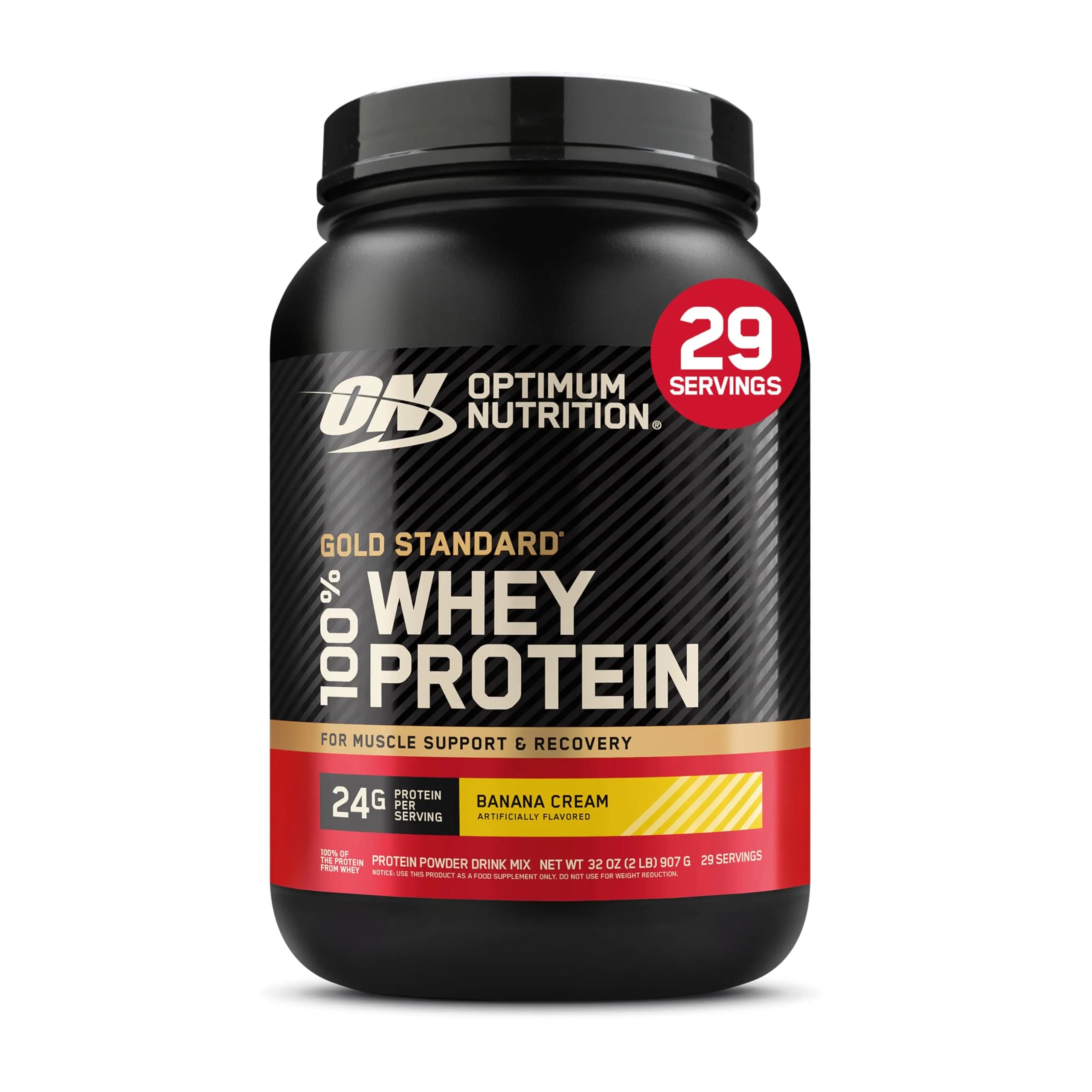 Optimum Nutrition Gold Standard 100% Whey Protein Powder Banana Cream 2 Pound | High Quality Protein for Muscle Recovery - main product image