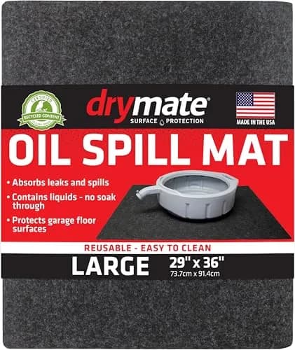 Drymate Charcoal XL Oil Spill Mat 4'6" x 6' (54" x 72") | Absorbent Garage Floor Protection - main product image