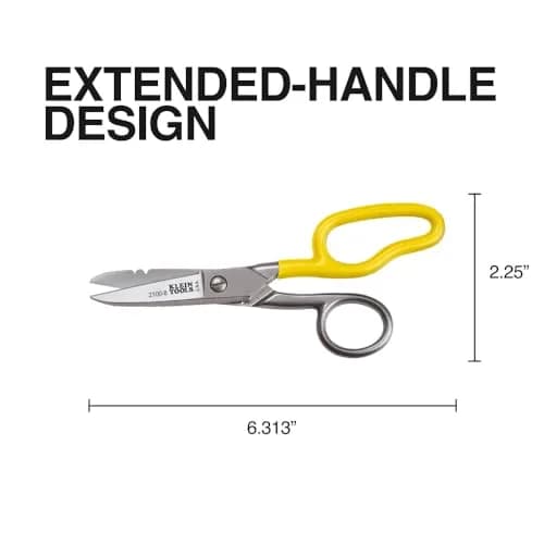 Klein Tools 2100-8 Free-Fall Electrician Snips 6.25-Inch Stainless Steel Heavy-Duty thumbnail 5