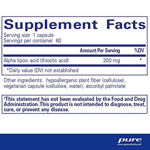 Pure Encapsulations Alpha Lipoic Acid 200 mg | Supports Carbohydrate Metabolism & Nerve Health thumbnail 2