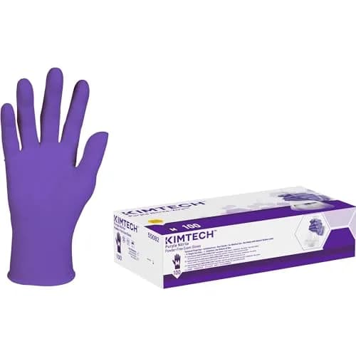 Halyard Health Professional 55082 Purple Nitrile Exam Gloves, 242 mm (9.5") Length, Medium, Box of 100 | Medical Grade Nitrile Gloves for Professionals thumbnail 1