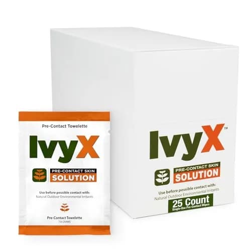 CoreTex Ivy X Pre-Contact Poison Ivy Wipes - Pack of 25 | Quick Dry & Chalk-Free Formula for Poison Oak & Sumac Oils thumbnail 1