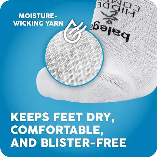 Balega Hidden Comfort No Show Athletic Running Socks White Medium | Moisture-Wicking & Seamless Toe thumbnail 9