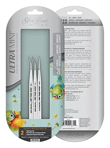 Silver Brush Limited Ultra Mini Tight Spot Paintbrush Set, 3pc | Fine Detail Control for Artists thumbnail 2