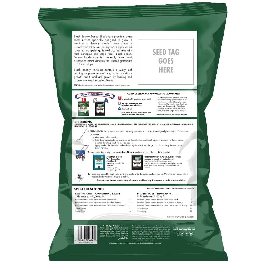 Jonathan Green Black Beauty Dense Shade Grass Seed 11.34 kg (25 lb) | Cool Season Lawn Seed for Shady Areas - view 2