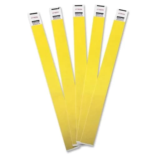 Advantus Tyvek Numbered Wristbands Yellow 100-Pack | Crowd Management Solution thumbnail 1