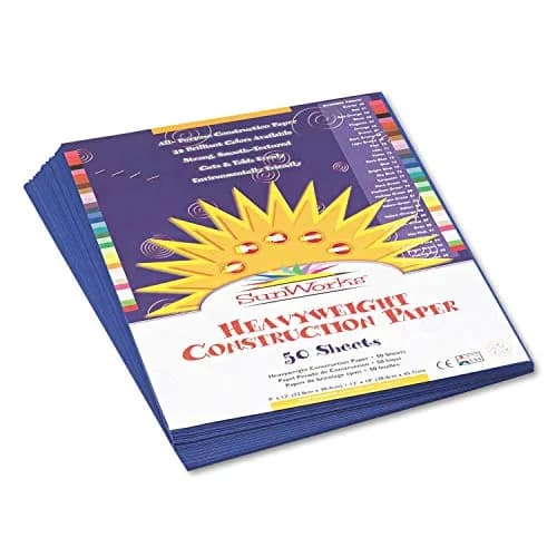 Prang Sunworks Construction Paper 9 x 12 in | Bright Blue, 50/Pack, Heavyweight, All Purpose thumbnail 1
