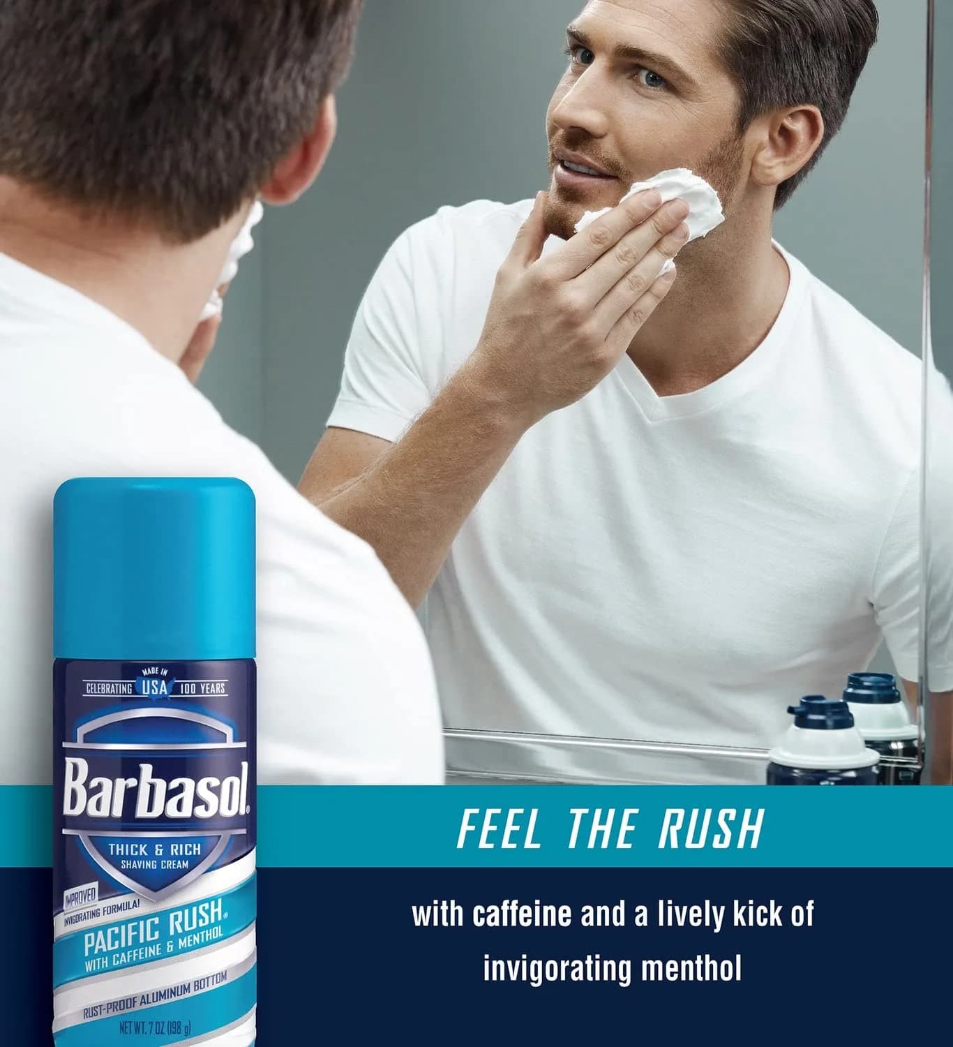 Barbasol Beard Buster Pacific Rush Shaving Cream 207ml (7oz) | Thick Lather for Close Shave - view 3
