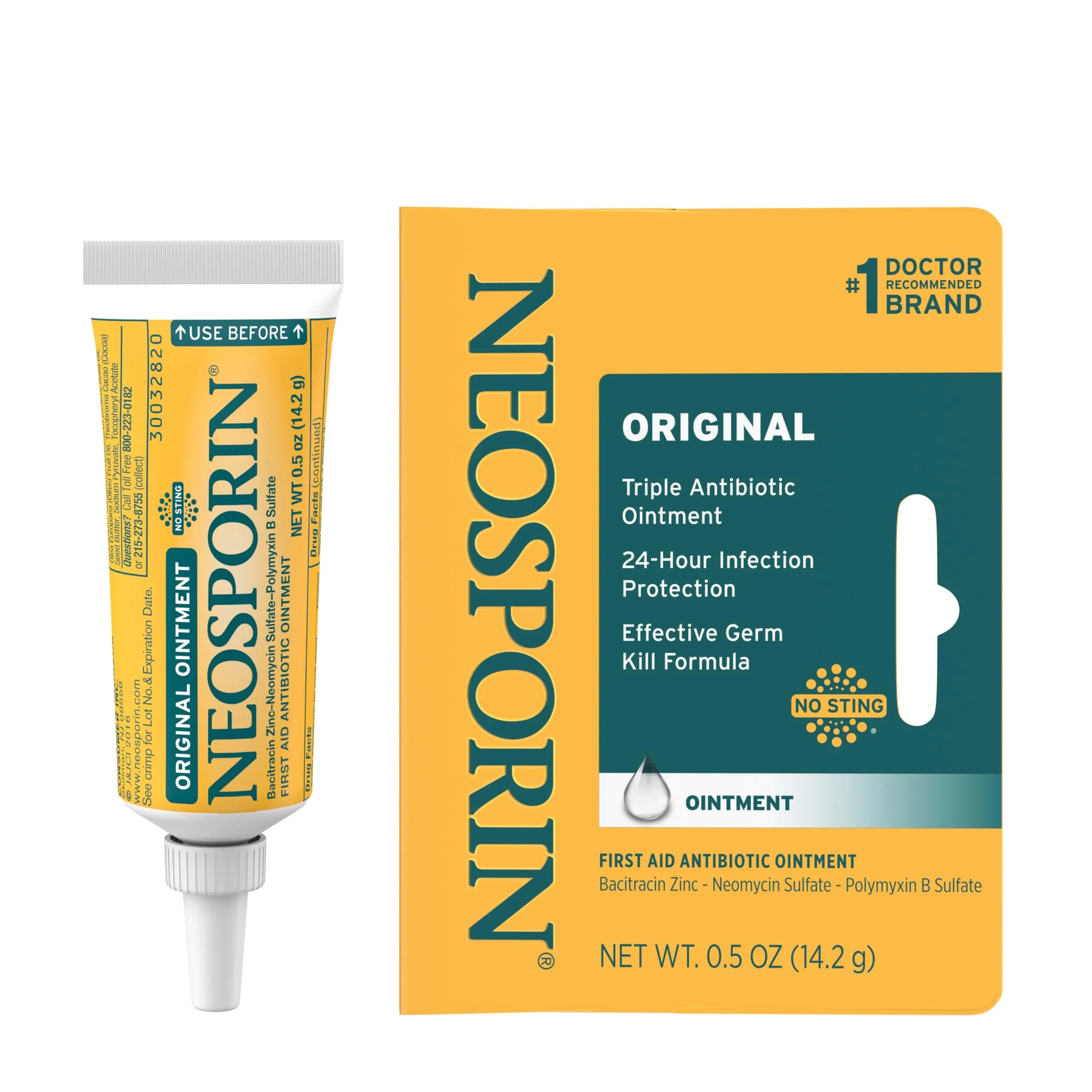 Neosporin Original Triple Antibiotic Ointment 0.5 oz (14.17 g) | 24-Hour Infection Protection - main product image