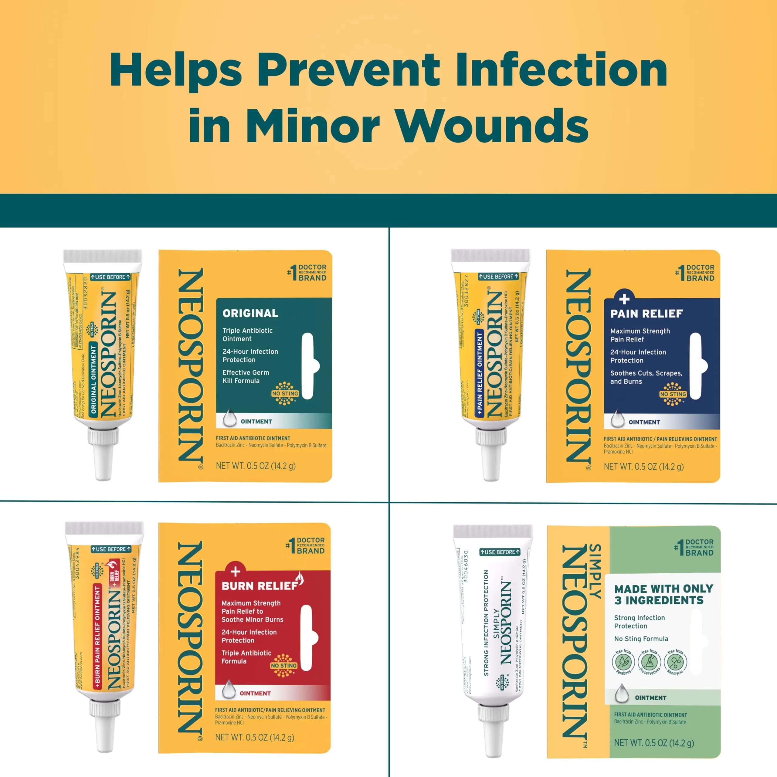 Neosporin Original First Aid Antibiotic Ointment - 0.5 oz Tube | Germ-Killing Formula for Minor Cuts, Scrapes & Burns - view 5