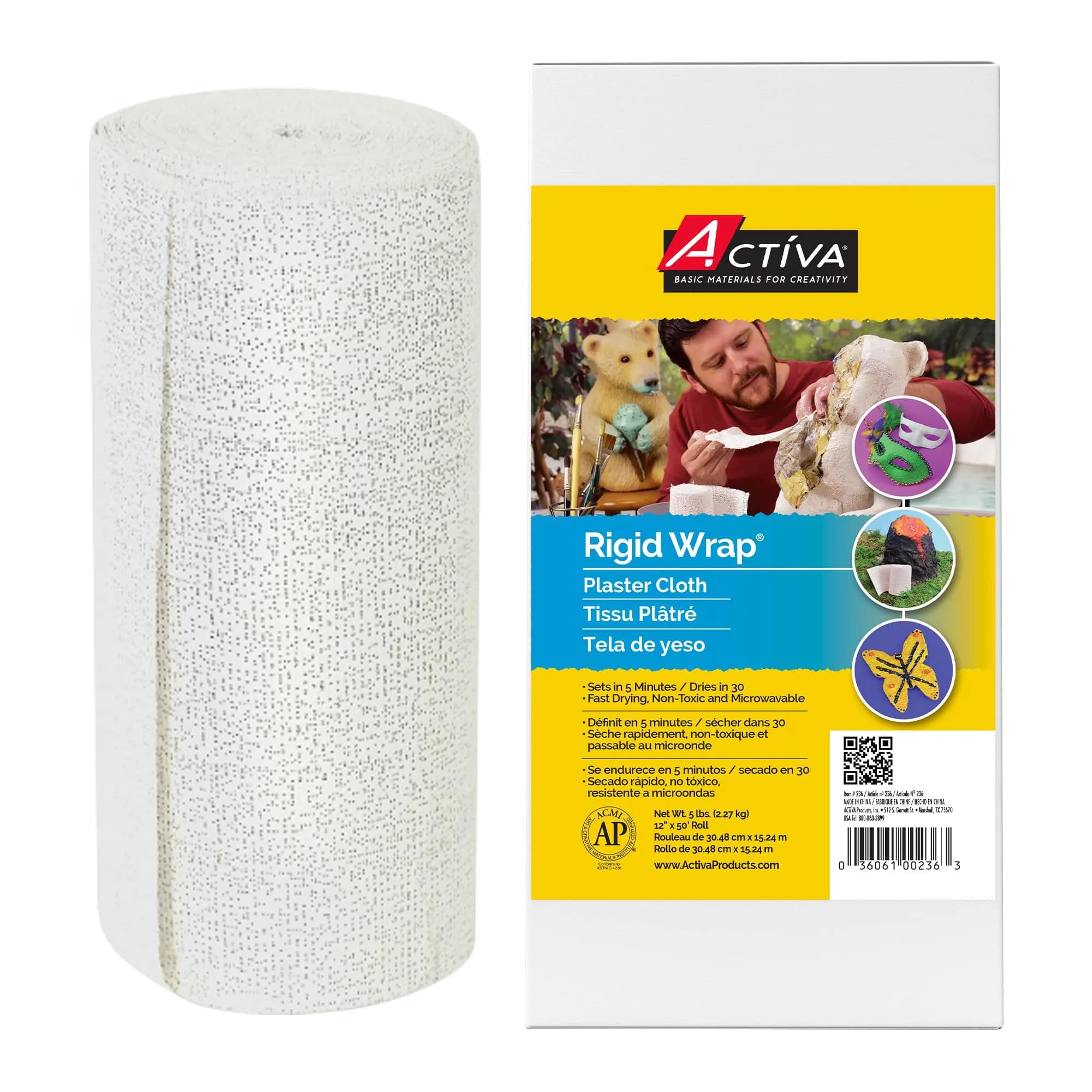 Activa Rigid Wrap Plaster of Paris Cloth 2.27 kg (5 lb) | Ideal for Sculpting, Masks & Crafts - main product image
