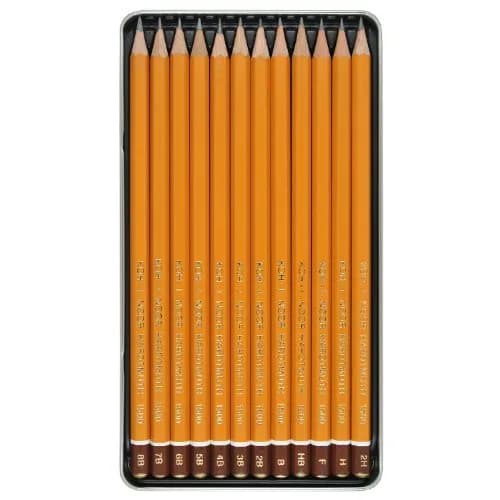 Koh-I-Noor Toison d'Or Graphite Pencil Artist Set, 8B-2H Degrees, 12 Pencils in Tin, 1 Each | Professional Drawing Tools thumbnail 3