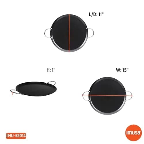 Imusa 11in Carbon Steel Nonstick Round Comal with Metal Handles | Versatile Kitchen Essential thumbnail 10