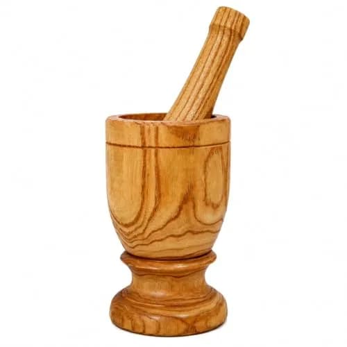 Imusa Small Wood Mortar & Pestle 3.5in | Handcrafted Kitchen Tool for Spices & Herbs thumbnail 1
