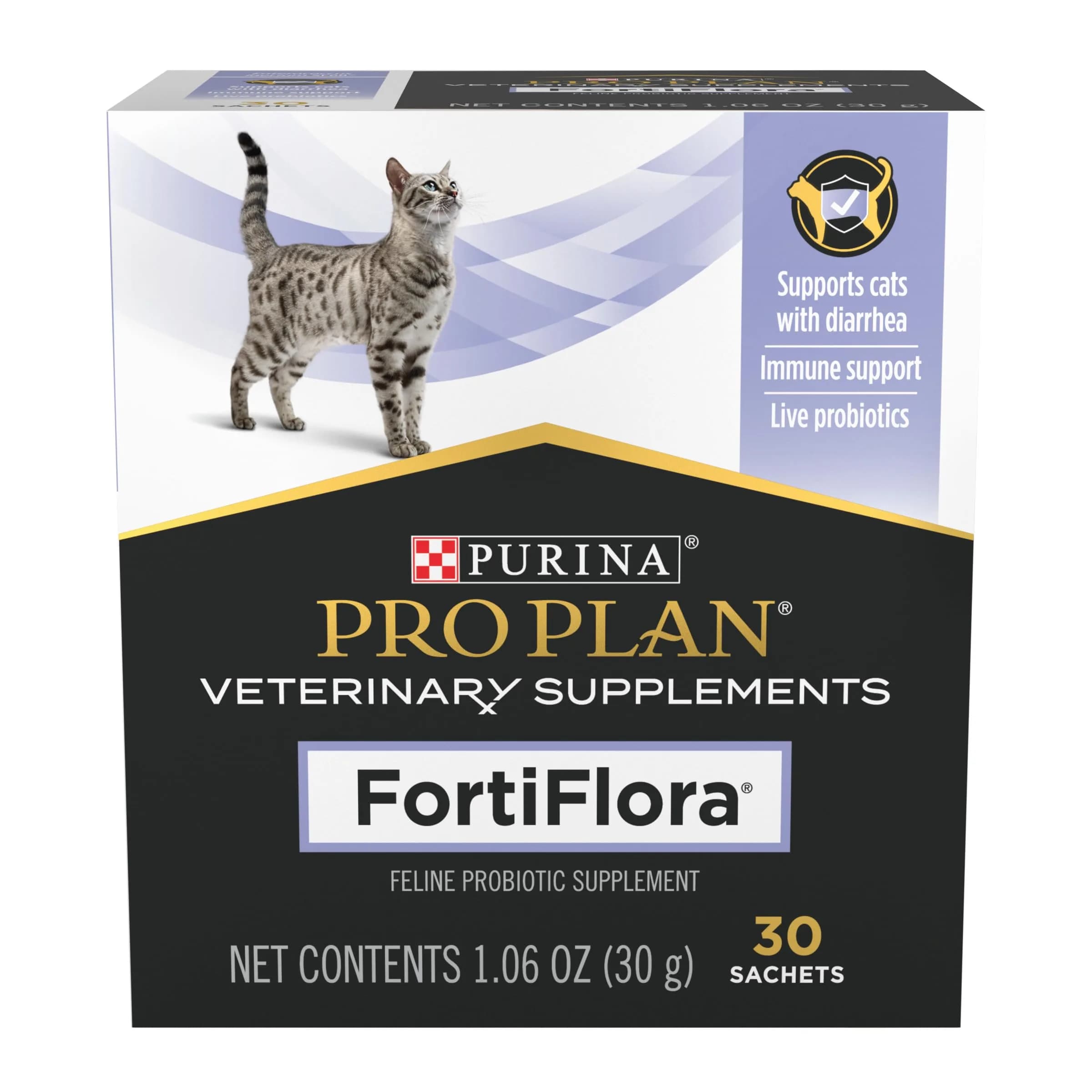 Pro Plan Veterinary Diets FortiFlora Cat Probiotic Powder Supplement 30 Count | Supports Digestive Health & Immune System - main product image