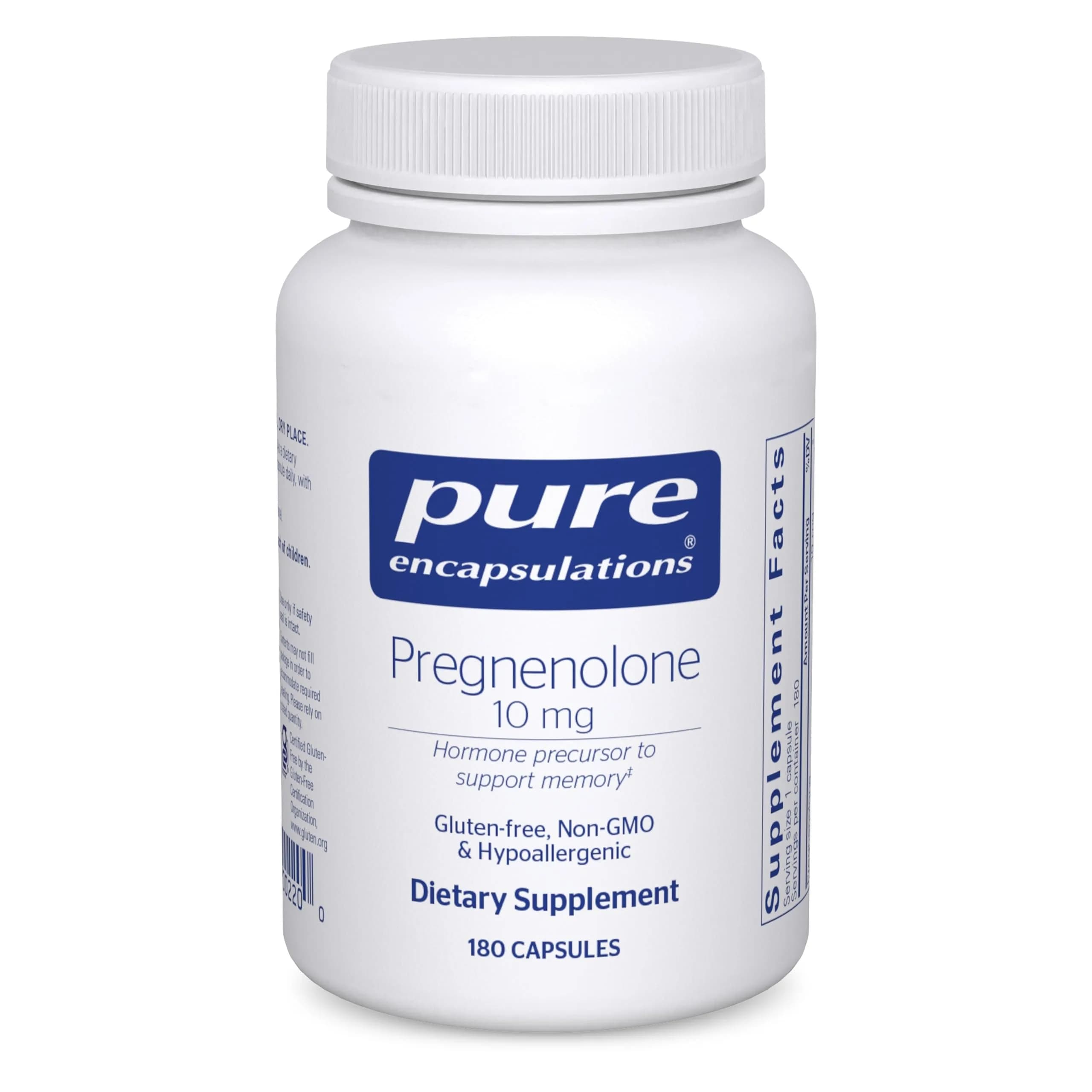Pure Encapsulations Pregnenolone 10 mg Capsules (180 Count) | Hormone Precursor for Memory & Well-being — Capsule