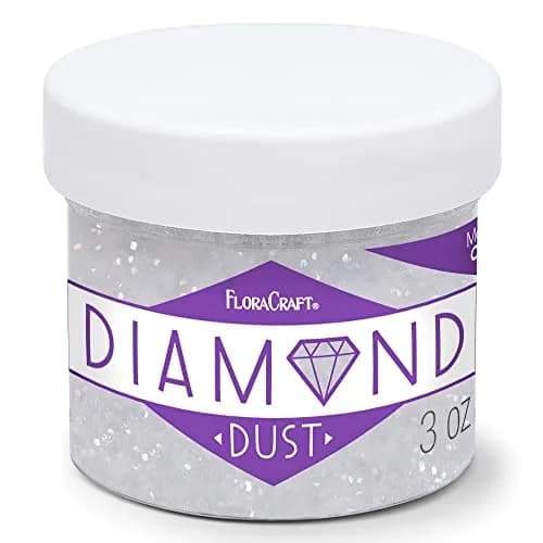 FloraCraft Diamond Dust Glitter 3 oz (88.7 ml) Clear Glass | Fine Ground Glass Sparkle for Crafts thumbnail 1