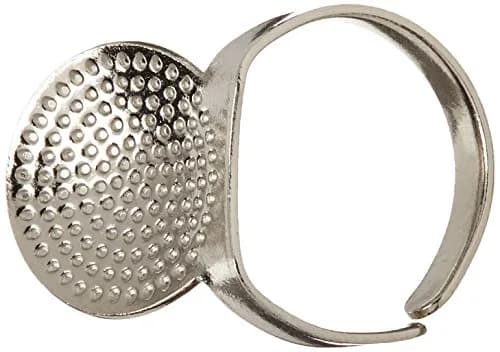 Clover 611 Adjustable Ring Thimble with Plate, #22 Brass | Sashiko & Long Running Stitches thumbnail 1